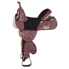 HILASON Western Horse Treeless Trail Barrel Saddle American Leather  for Horses