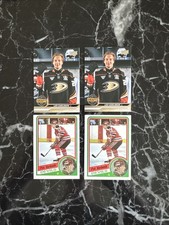 (4) Leo Carlsson 2023-24 Upper Deck EXT / Pat Verbeek 1984-85 Topps Rookie Card. rookie card picture