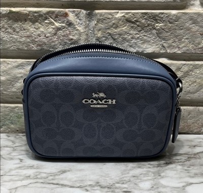 NWT Coach Mini Jamie Camera Bag In Signature Canvas Silver/Chambray Cy752