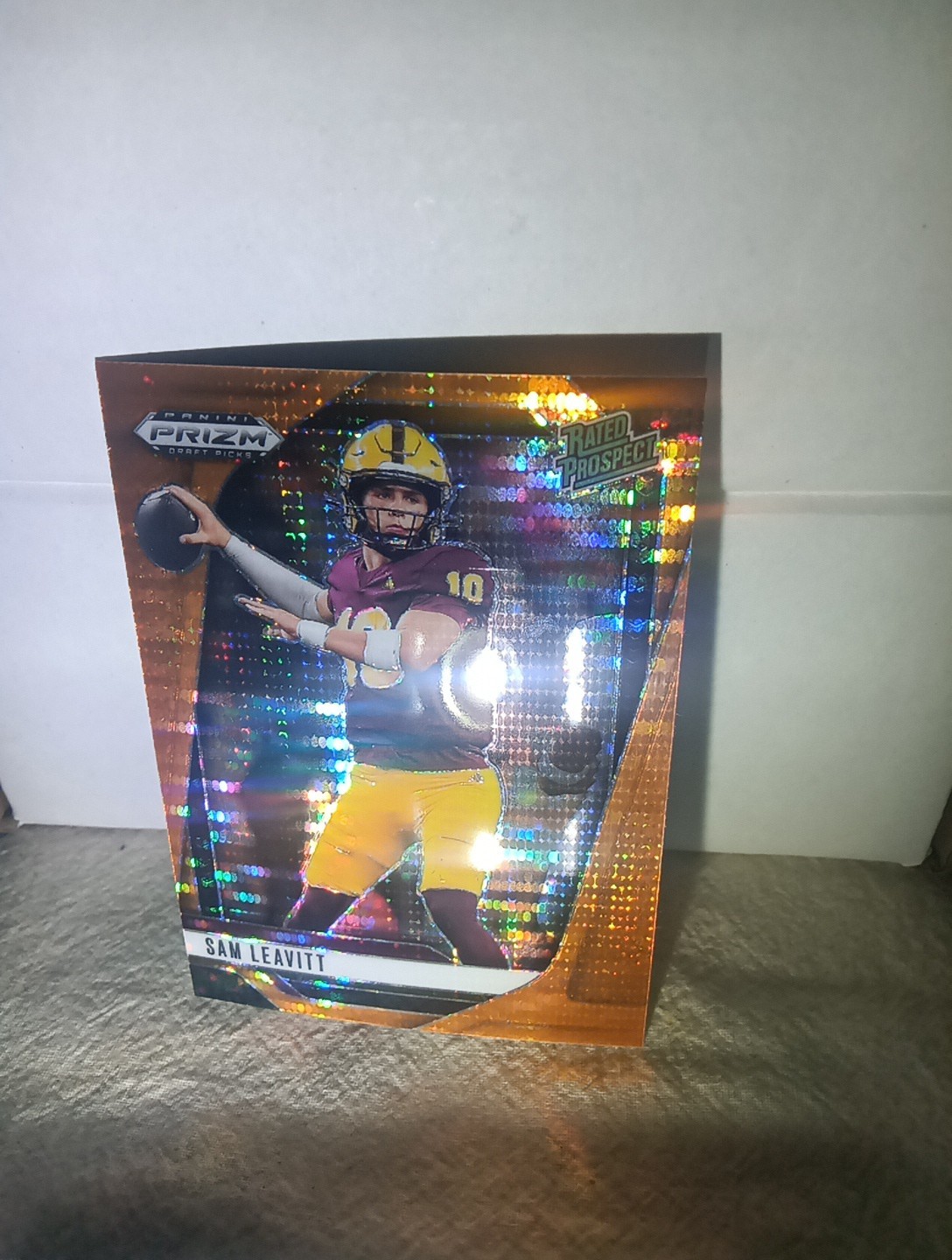 2025 Panini Prizm Draft Picks #6 Sam Leavitt Orange Pulsar /75 Rated Prospect