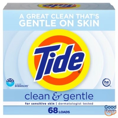 Tide Unscented Clean & Gentle Cleaning Laundry Detergent Powder 68 Loads - 77oz