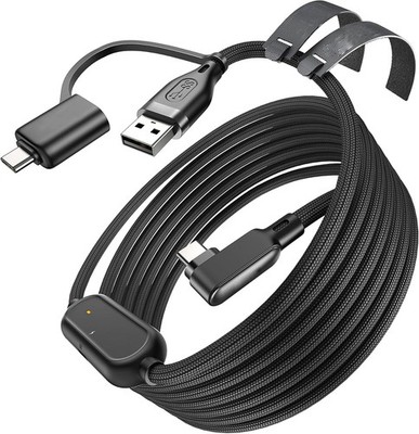 16 FT Link Kabel mit Ladekabel für Meta Quest 3/3S/Pro/Oculus Quest 2/Pico 4