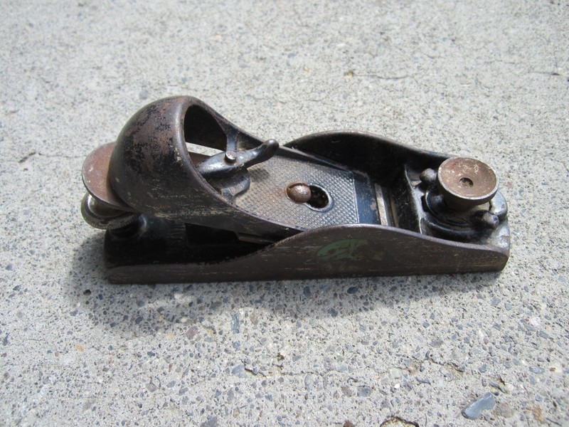 RARE ANTIQUE WOODWORKING STANLEY No.220 FULL ADJUSTMENT BLOCK PLANE USA MADE