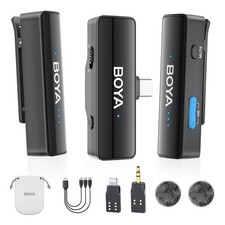 BOYALINK 2 Upgrade Wireless Lavalier Microphone for iPhone15/16 Android ,300M...