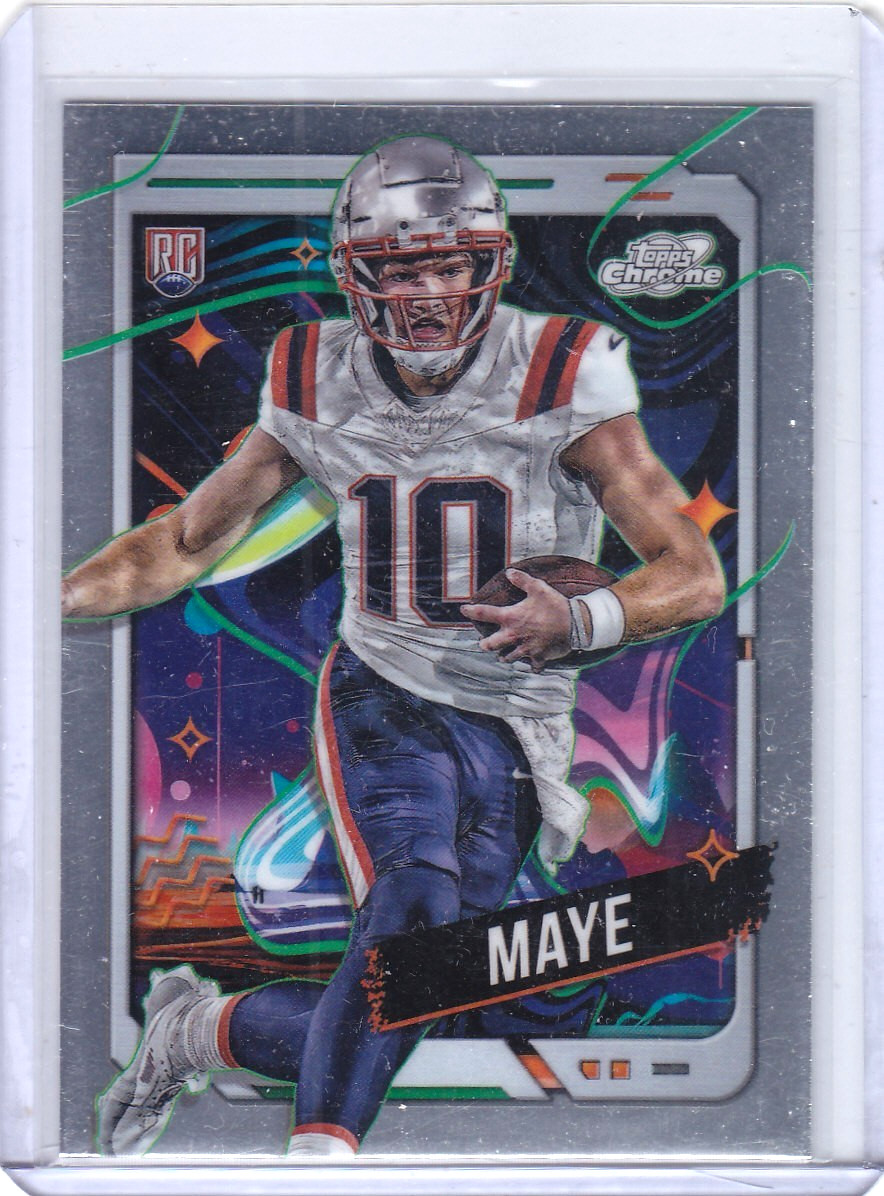 2024 Topps Chrome Cosmic Drake Maye Rookie Card # 162 Patriots