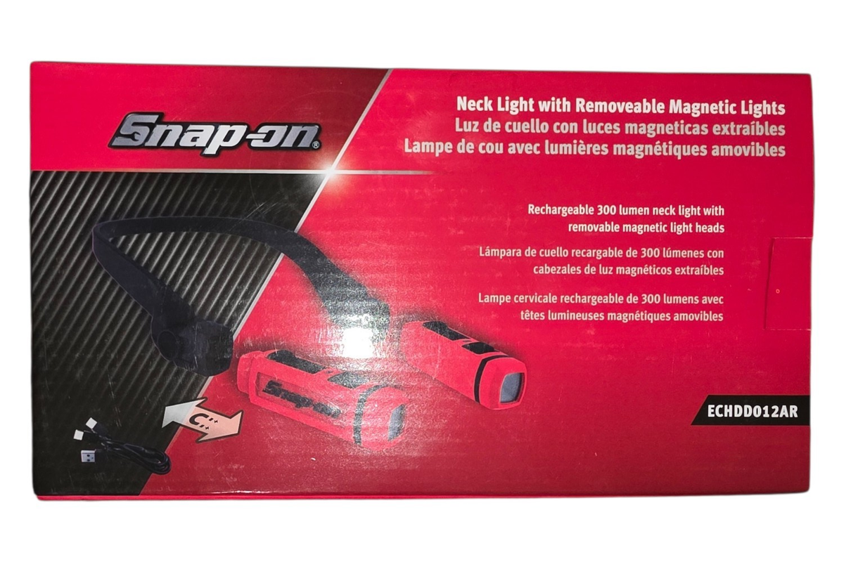 Snap-on 300lm LED Rechargeable Magnetic Neck Light Red/Black