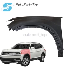 Fit 2020-25 Volkswagen Atlas Front Driver Side Fender Black Painted Steel
