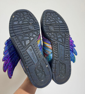 US 7 - Adidas Jeremy Scott JS Wings Rainbow Foil Sneakers Q23650