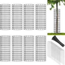 Tree Trunk Wrap Protector, Heavy Duty Metal Mesh Bark Guard with Zip Ties & Stak