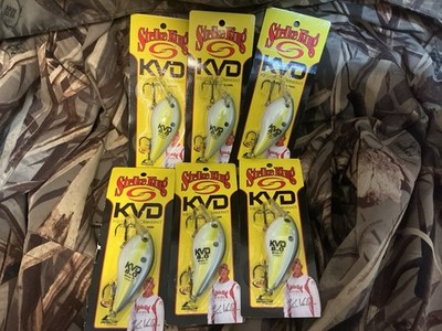 NEW STRIKE KING KVD 8.0 SQUAREBILL CRANKBAIT:CHARTREUSE SEXY SHAD COLOR,H.T.R.