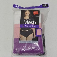 Hanes Just My Size Breathable Mesh Brief / Underwear Women's 14/6X