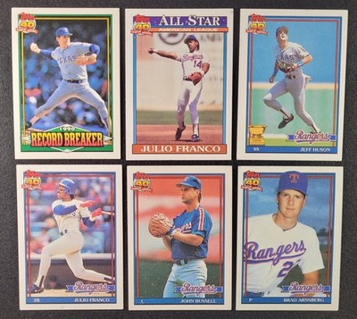 Topps 1991 Texas Rangers Full Team Set Nolan Ryan x 2 Witt Franco All-Star 