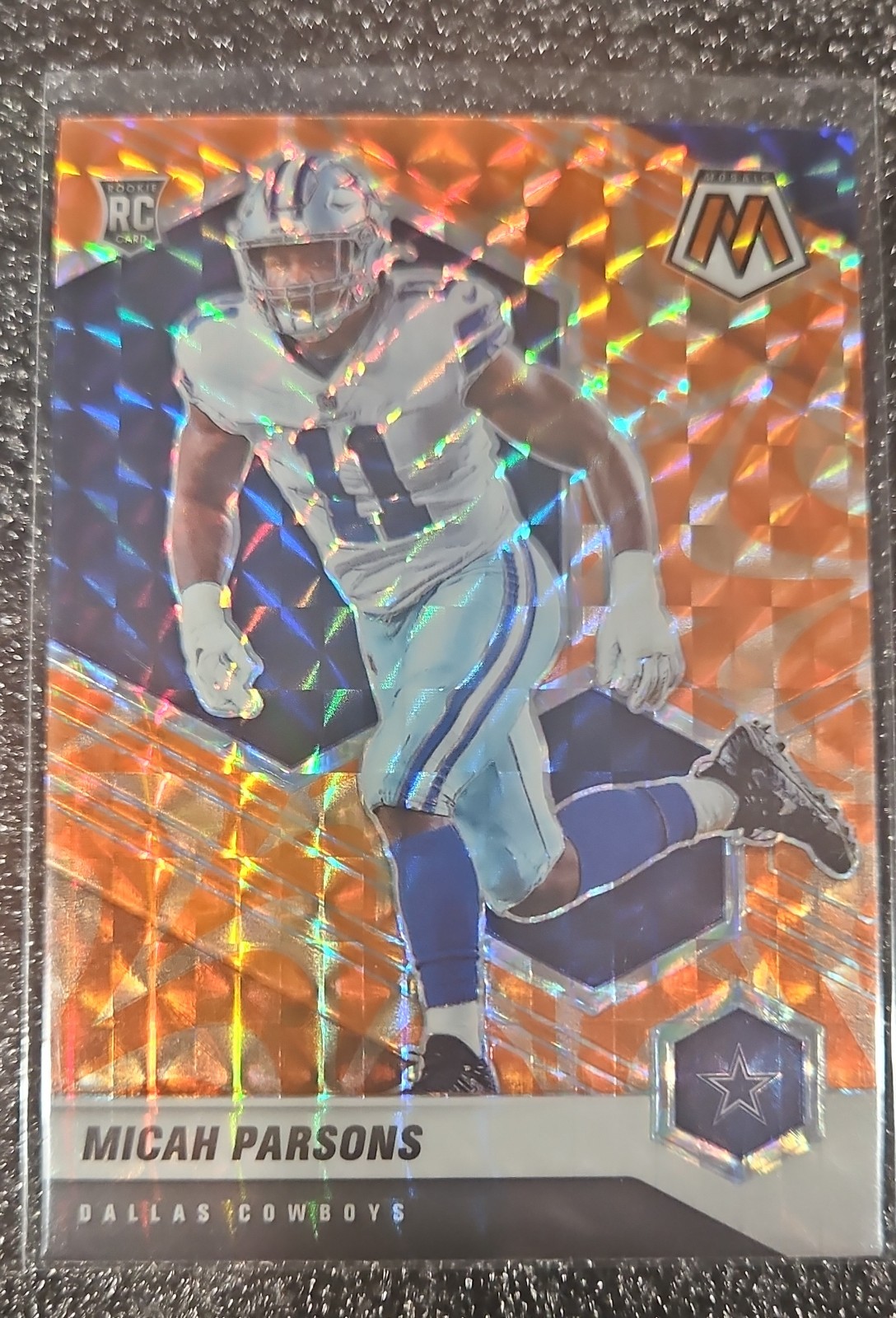 2021 Panini Mosaic - Rookies Micah Parsons #362 Mosaic Reactive Orange Prizm...
