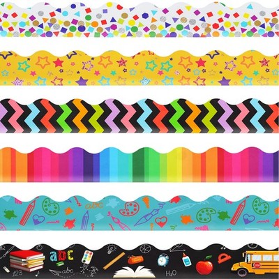 84 Pieces 83 Feet Classroom Bulletin Board Borders Scalloped Rainbow Bulletin...
