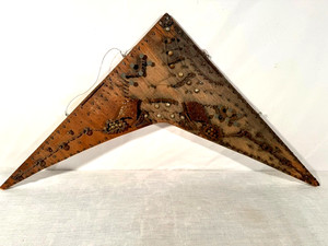 WOW Vtg Folk Art Outsider Nail Wall Hanging Sculpture Abstract Modern Futuristic