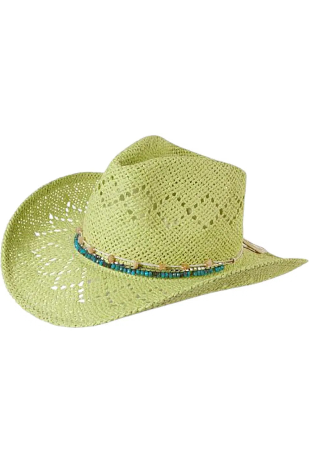 Vince Camuto Beaded Band Cowboy Hat Lime 4290₽