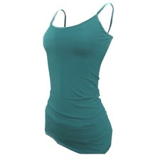  Bozzolo NEW Plain Long Tank Top w/ Spaghetti Straps Cotton Blend Cami