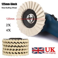 2x 4x 125mm Wool Flap Felt Disc Angle Grinder Polishing Buffing Wheel for Metal