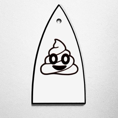 GUITAR TRUSS ROD COVER - Custom Engraved - ESP LTD - POOP POO EMOJI - WHITE