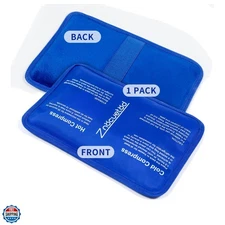 Gel Ice Pack for Injuries Reusable Soft Freezer Ice Bag with Strap- Hot Cold ...