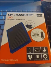 Western Digital My Passport Go 1TB Solid State Drive with SanDisk 64GB USB Flash