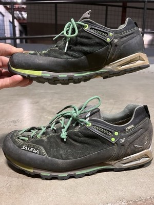 Salewa MS MTN Trainer GTX 3F size 10.5 Black Gore-Tex Vibram Soles Suede Leather
