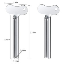 2x Stainless Steel Toothpaste Tube Squeezer Easy Metal Rolling Holder Dispenser