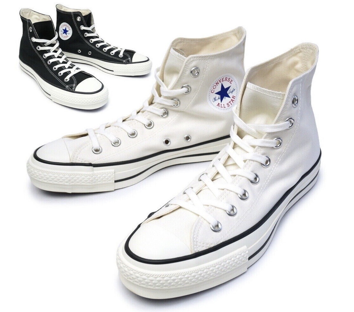 CONVERSE CANVAS ALL STAR J HI Sneakers Made in Japan Natural White