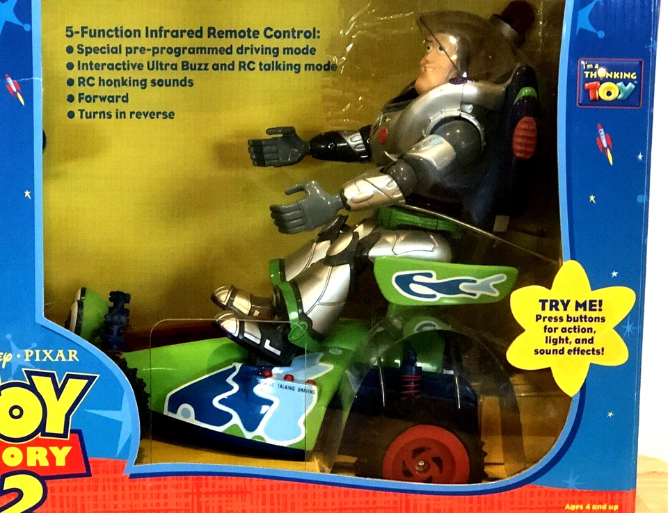 NIB DISNEY THINKWAY TOY STORY 2 BUZZ LIGHTYEAR INTERACTIVE ADVENTURE BUDDIES RC - Image 2 of 4