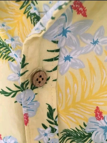 Denim & Flower Ricky Singh Yellow Floral Short Sleeve Button Down Mens Shirt - Picture 4 of 4
