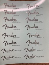 Vintage Reproduction Guitar Headstock Waterslide Metallic Decals full sheet 1