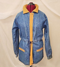 Vtg KC COLLECTIONS Denim Chore Coat Corduroy ...