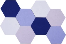 8Pcs Hexagon Felt Cork Board Tiles Self Adhesive Bulletin Board, Pin Board for W