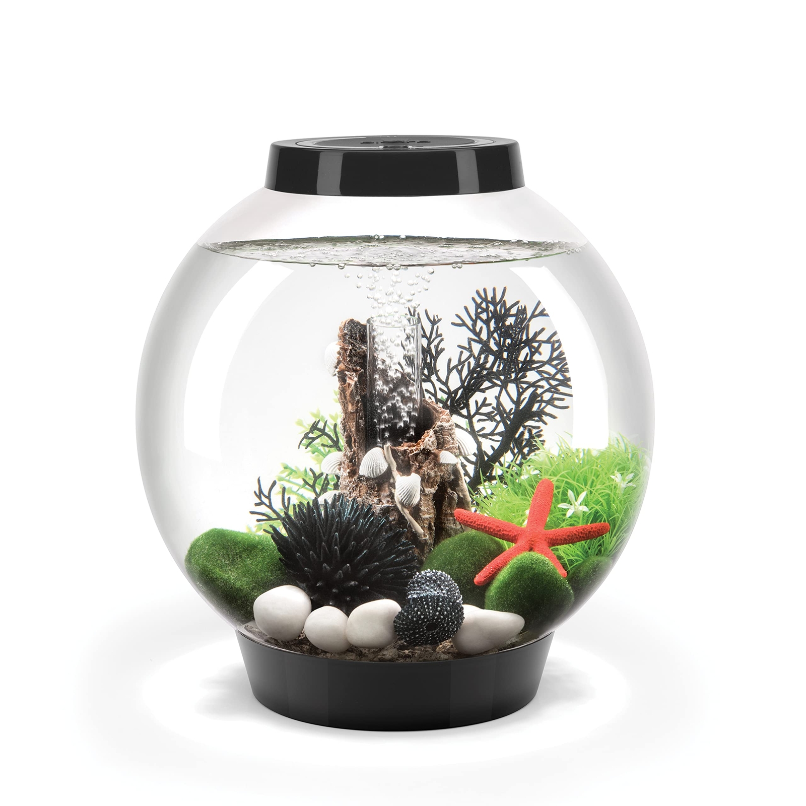 Classic 15 Acrylic 4-Gallon Aquarium with White LED Lights Modern Compact Tan...