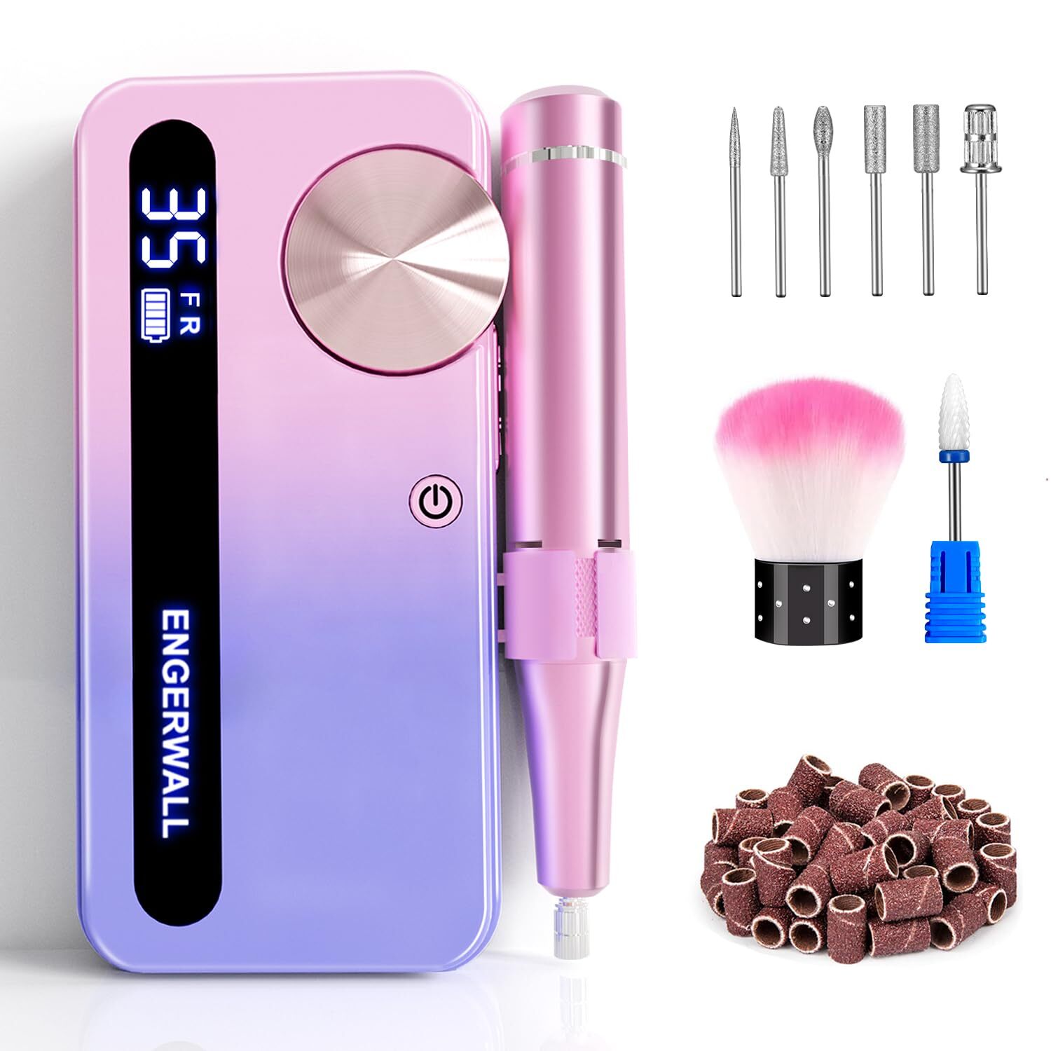 Rechargeable Nail Drill 35,000 RPM for Acrylic, Gel Nails, Polishing & Removal