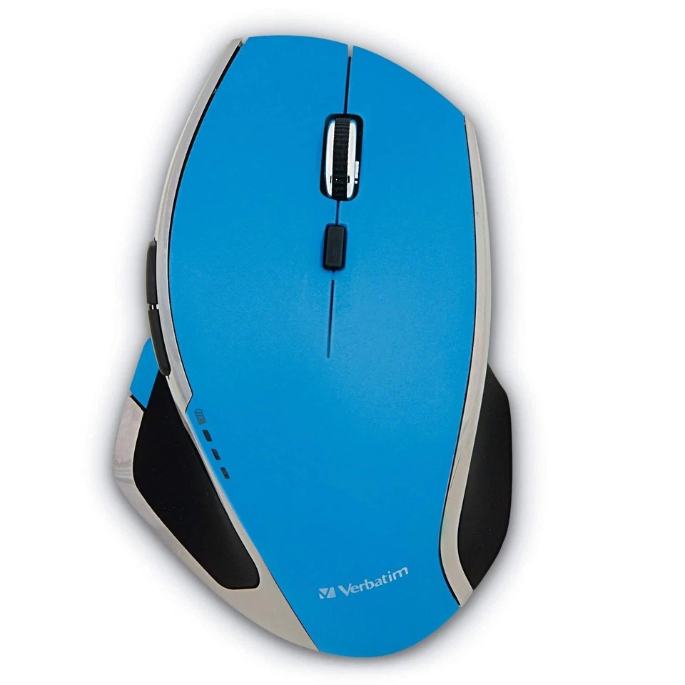 BLUE Verbatim Wireless 8-Button Mouse for Mac Windows Desktop PC Laptop Gaming - Image 4 of 4