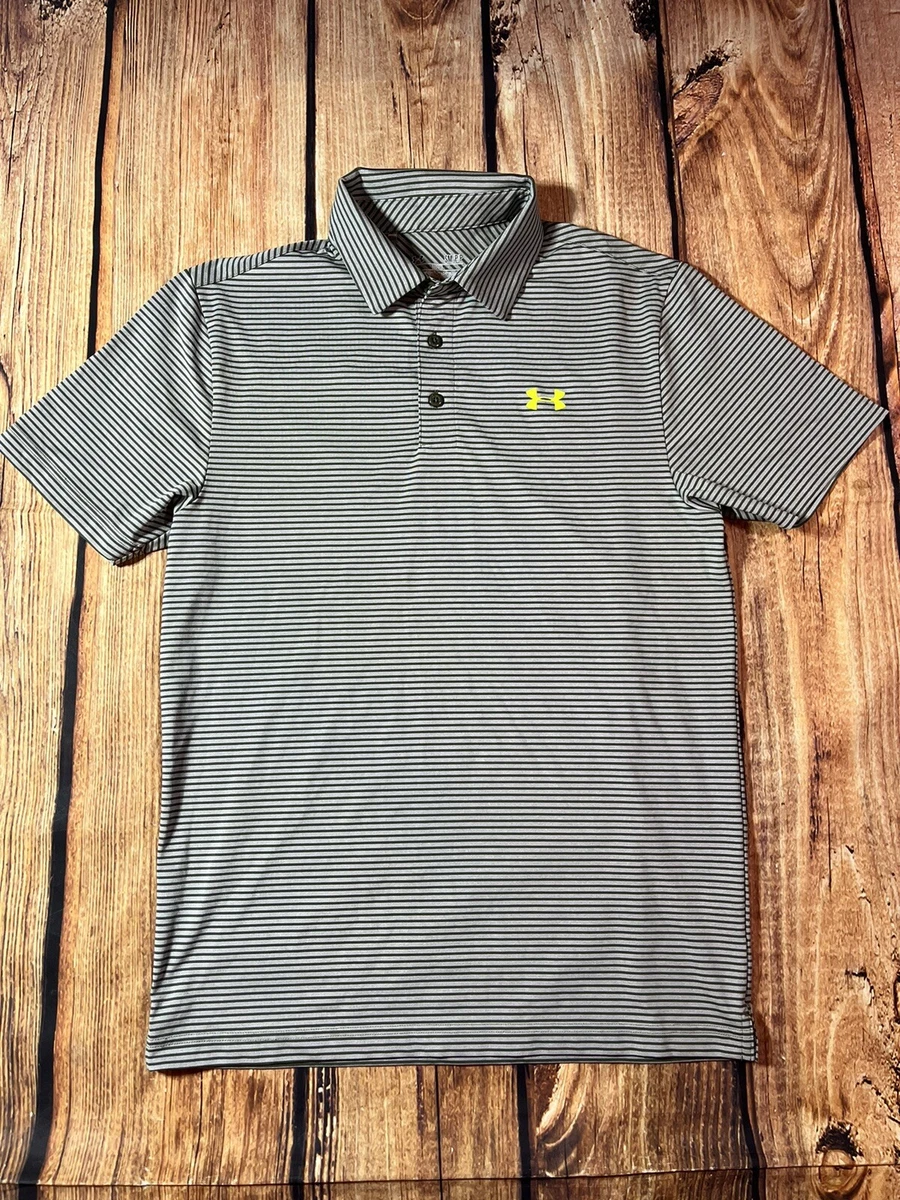 Under armour men's performance hotsell striped shirt heatgear polo