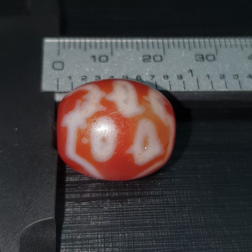 Sacred Himalayan Indo Tibetan Red Agate Dzi Amulet Bead - Picture 13 of 14