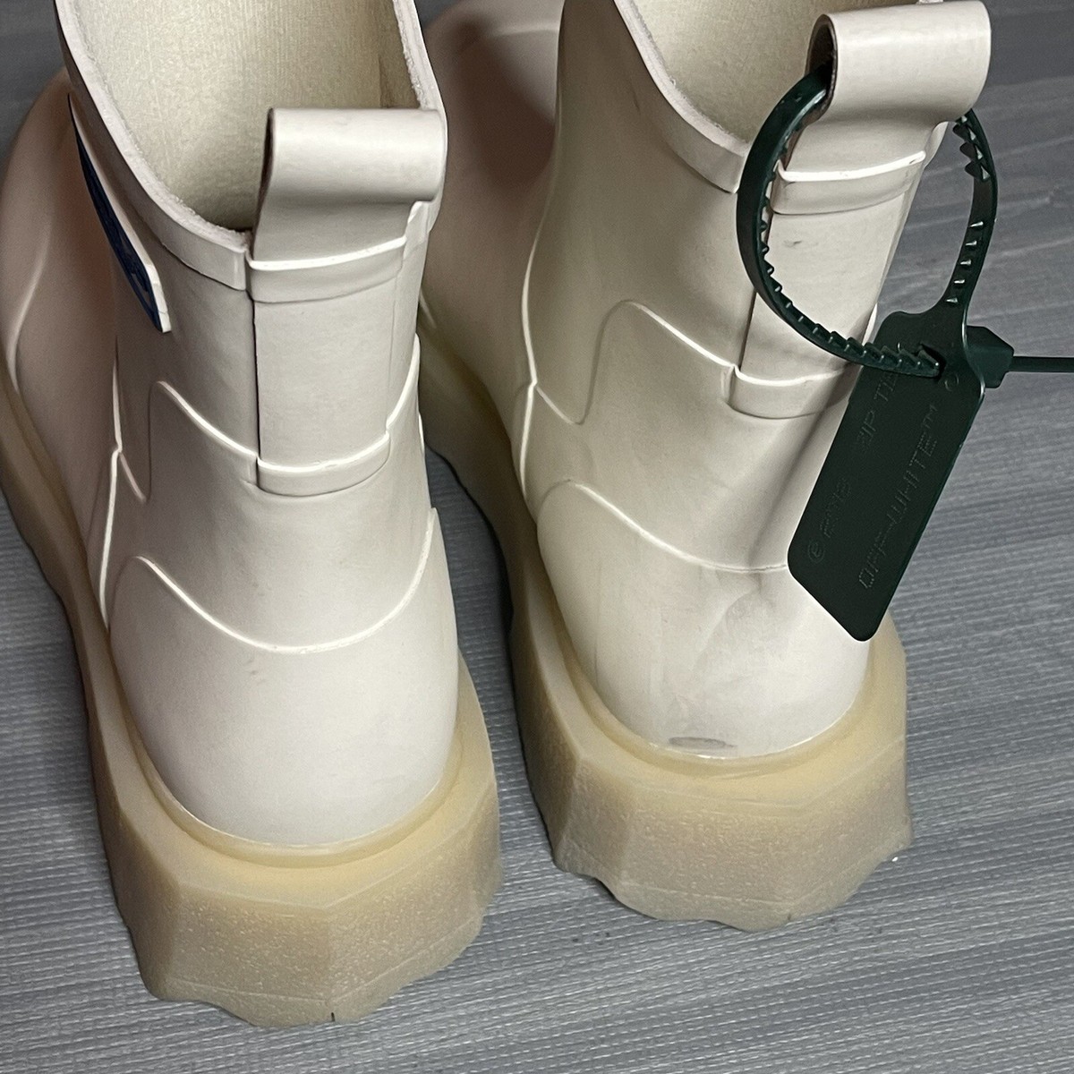 VIRGIL ABLOH Off-White MEN'S SPONGE RUBBER ANKLE RAIN BOOTS US 8