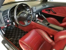 P2M Checkered Flag Race Extended Carpet Floor Mats for Honda S2000 S2K AP1 AP2