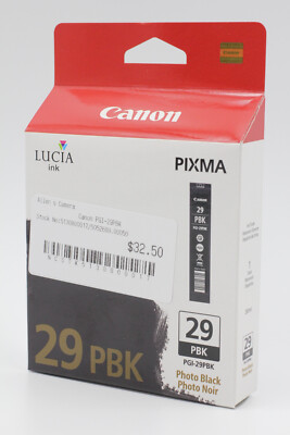 Canon PGI-29PBK Photo Black Ink Cartridge for Pixma PRO 1 Mint Condition (Each)