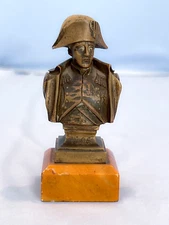 19th C Bronze Bust France Emperor Napoleon Bonaparte Waterloo War