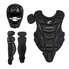 CHAMPRO Youth HELMAX 2.0 Catcher's Set - Headgear, Chest Protector & Leg Guards