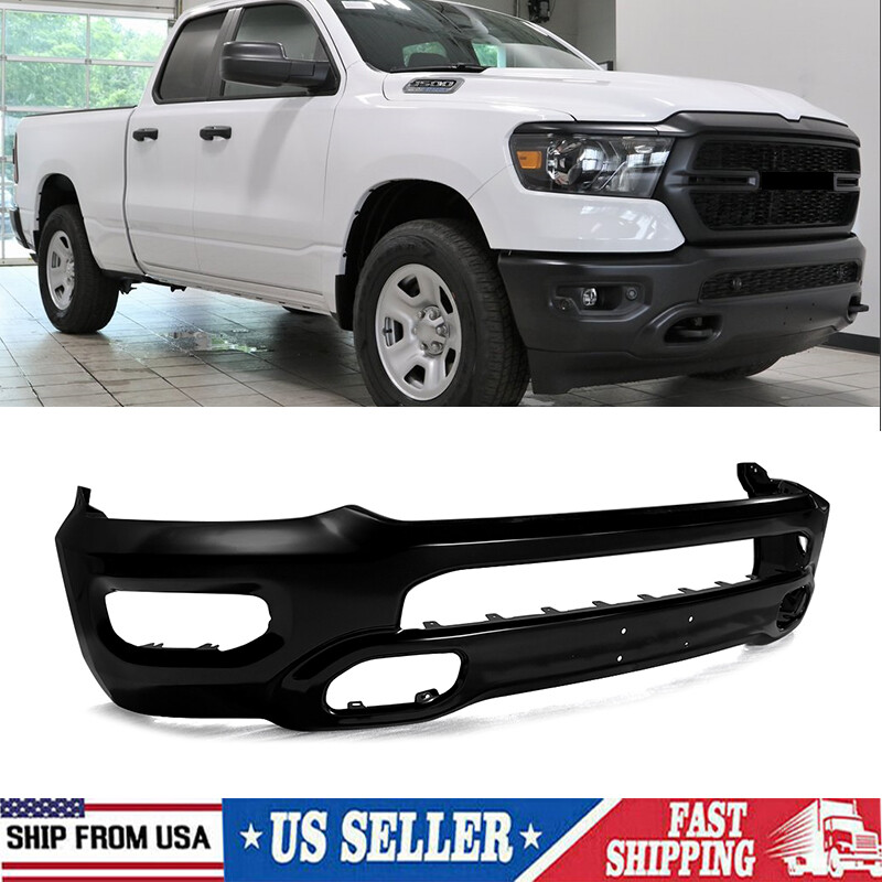 2019-2024 Ram 1500 Black Steel Front Bumper Cover Replacement Bar