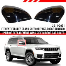 Gloss Black Wing Mirror Cap Cover For Jeep Grand Cherokee Dodge Durango 2011-21