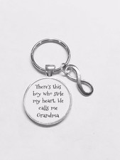 Grandma There's This Boy Who Stole My Heart Gift Grandmother Keychain