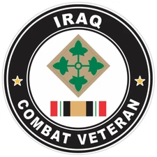 4th Infantry Division Iraq Combat Veteran Bumper Sticker Military Vinyl Decal 5"