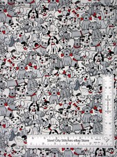 Puppy Dog Fabric Dogs Bones Animals Gray Cotton Hi Fashion C5850 By The Yard