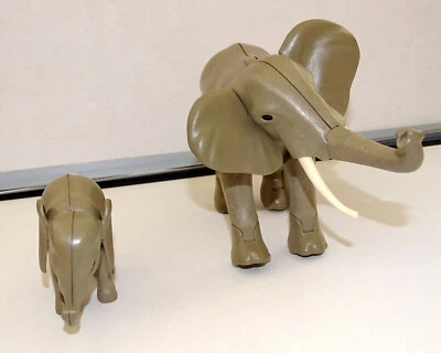 PLAYMOBIL ELEPHANT MODERNE + LE PETIT PLAYMOBIL FAUVE ANIMAUX SAUVAGES SAVANE - Photo 1/2