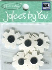 White Cornflower, flower scrapbook 3D embellishment Jolee's by You JJAA065